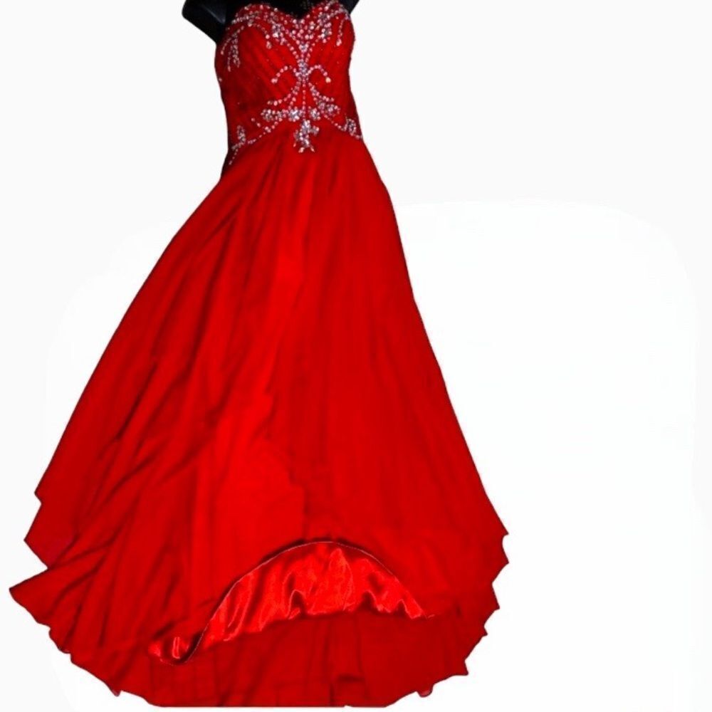 PROM PAGEANT Ball Gown in Red Bridesmaid Barbie Wedding Embellished Hanayome NEW